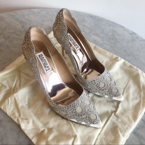 Badgley Mischka Rouge Satin Pumps